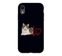 Custodia per iPhone XR Battito cardiaco Cymric Cat per proprietari di gatti a pelo lungo