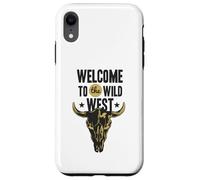 Custodia per iPhone XR Benvenuti al Wild West Bull Skull Vintage Western Logo