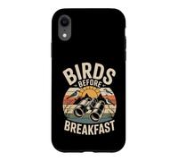Custodia per iPhone XR Birds Before Breakfast frase birdwatching divertente