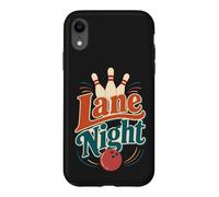 Custodia per iPhone XR Birilli da bowling retrò Ball Lane Night Fun