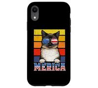 Custodia per iPhone XR Birman Cat 4th Of July Merica American Mericat Cats Lovers