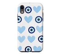 Custodia per iPhone XR Blu scuro scuro Evil Eye Greco Eye Cute Heart Eye Pattern