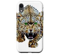Custodia per iPhone XR Bold Leopard Wildlife Jungle Vibes, arte vintage con stampa leopardata