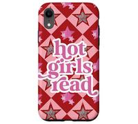 Custodia per iPhone XR Book Lover Hot Girls Read Preppy Pink Red Star Y2K