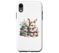 Custodia per iPhone XR Bookish Easter Bunny Reading Book Every Bunny Loves to Read