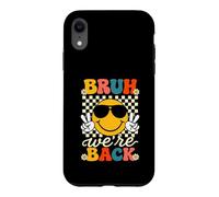 Custodia per iPhone XR Bruh We're Back To School Vintage Peace 70s Scacchiera