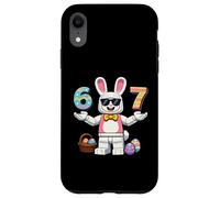 Custodia per iPhone XR Building Blocks Happy Easter Day Bunny Eggs 6 7 Meme Kids