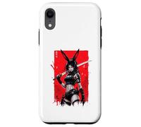 Custodia per iPhone XR Bunny Anime Girl Samurai Stile Giapponese Guerriero Grafica