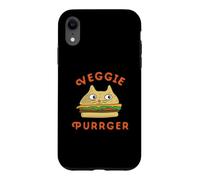 Custodia per iPhone XR Burger Cat Veggie Purrger Vegano Vegetariano Dieta a base vegetale