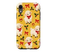 Custodia per iPhone XR Campana con fiocco di agnello giallo senape rosso per Natale