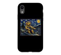Custodia per iPhone XR Canottaggio Golden Retriever Art Rower Dog in barca a fila