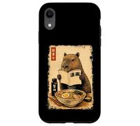 Custodia per iPhone XR Carino Capybara Ramen giapponese Kanji Edo Pittura