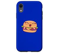 Custodia per iPhone XR Carino Kawaii Hamburger Carattere Happy Food Art