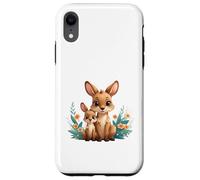 Custodia per iPhone XR Carino Madre Canguro E Joey Animale Illustrazione