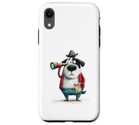 Custodia per iPhone XR Carino Pirata Cane Spyglass Treasure Map Avventura