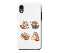 Custodia per iPhone XR Carino Tanuki Raccoon Cane Giapponese Chibi Animale