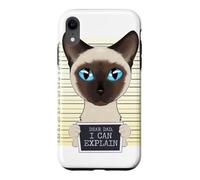 Custodia per iPhone XR Caro papà, posso spiegare, io gatto siamese, papà, io