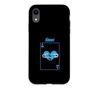 Custodia per iPhone XR Carta d'amore perso di colore blu Grafica blu