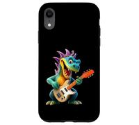 Custodia per iPhone XR Cartoon Dragon Rock Star Chitarra Elettrica Player Design