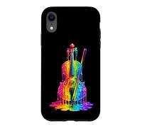 Custodia per iPhone XR Cello Violoncellista Drip-Painting-Art 80s 90s Violoncello
