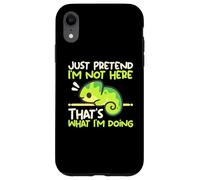Custodia per iPhone XR Chameleon not here funny animal quote for antisocial