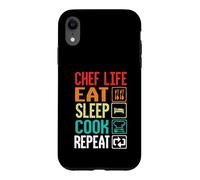 Custodia per iPhone XR Chef Life Eat Cook Repeat Funny Cooking Chefs Lover