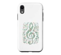Custodia per iPhone XR Chiave di Violino Floreale Vintage Nota Musica