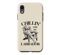 Custodia per iPhone XR Chillin 'with my Labrador Dog Summer Lounge Chair