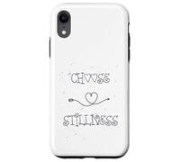 Custodia per iPhone XR Choose Stillness Minimalist Heart Arrow Yoga Meditation Fun