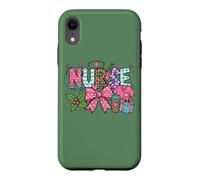 Custodia per iPhone XR Christmas Nurse Coquette Bow Stethoscope ER RN ICU Nursing