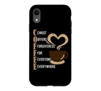 Custodia per iPhone XR Coffee Christ Offers Forgiveness For Everyone Everywhere