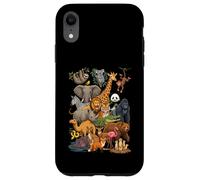 Custodia per iPhone XR Collage di personaggi di Ultimate Wild Animal Kingdom