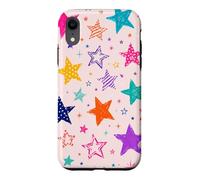 Custodia per iPhone XR Colorful Vintage Star Doodle Aesthetic Cosmic Art