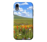 Custodia per iPhone XR Colorful Wildflower Prairie Prato Paesaggio Natura Opera d'arte