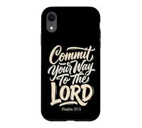 Custodia per iPhone XR Commit Your Way To The Lord Salmo 37:5 Versetto della Bibbia