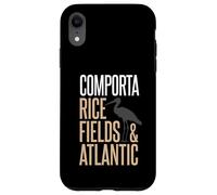 Custodia per iPhone XR Comporta Portogallo campi di riso e silhouette di cicogna atlantica