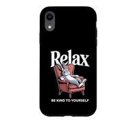 Custodia per iPhone XR Coniglio Relax Sii gentile con te stesso