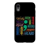 Custodia per iPhone XR Consapevolezza della salute mentale Prevenzione del suicidio dallo stress dei semi colon