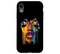 Custodia per iPhone XR Cool African Woman Afro Color Painted Face Juneteenth Vibes