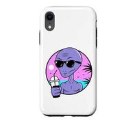 Custodia per iPhone XR Cool Alien Drinking Summer Juice Illustration Graphic Design