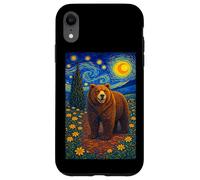 Custodia per iPhone XR Cool Bear in the Starry Night Painting Concept Graphic Art