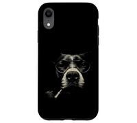 Custodia per iPhone XR Cool Dog Smoking Occhiali da sole Retro Pop Art Canine Design