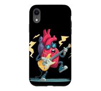 Custodia per iPhone XR Cool Rock Heart con battiti e occhiali da sole per gli amanti della chitarra