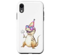 Custodia per iPhone XR Cool T-Rex Party Dino Celebration Occhiali da sole