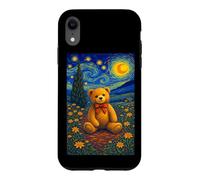 Custodia per iPhone XR Cool Teddy Bear in the Starry Night Painting Concept Art