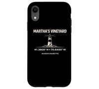 Custodia per iPhone XR Coordinate del faro di Marthas Vineyard Massachusetts