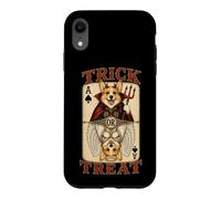 Custodia per iPhone XR Corgi Dog Trick or Treat Devil Angel - Giocatore di carte da gioco
