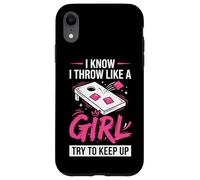 Custodia per iPhone XR Cornhole Donne Signora Divertente Getto Come Una Ragazza Cerco Di Tenere Il Passo