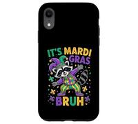 Custodia per iPhone XR Costume da giullare Mardi Gras Bruh Raccoon