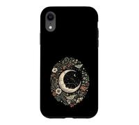 Custodia per iPhone XR Cottagecore botanico con funghi luna gatto addormentato